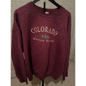 Gildan Maroon Colorado Manitou Springs Graphic Sweatshirt